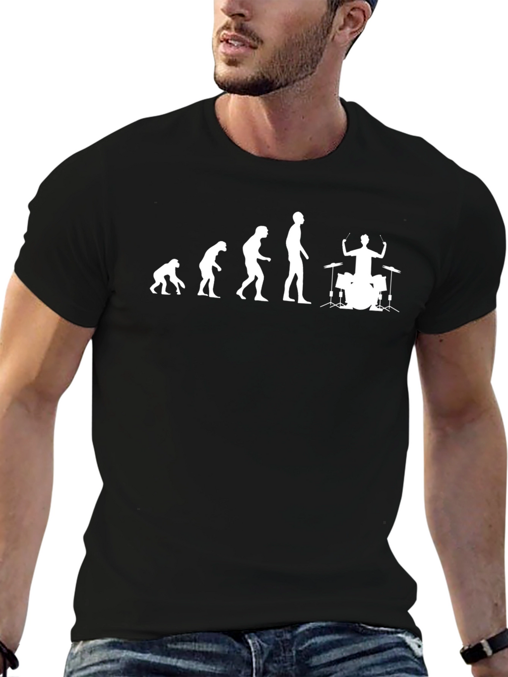 Evolution of Drumming Black T-Shirt