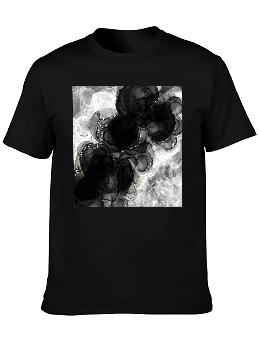 Abstract Black Floral T-Shirt