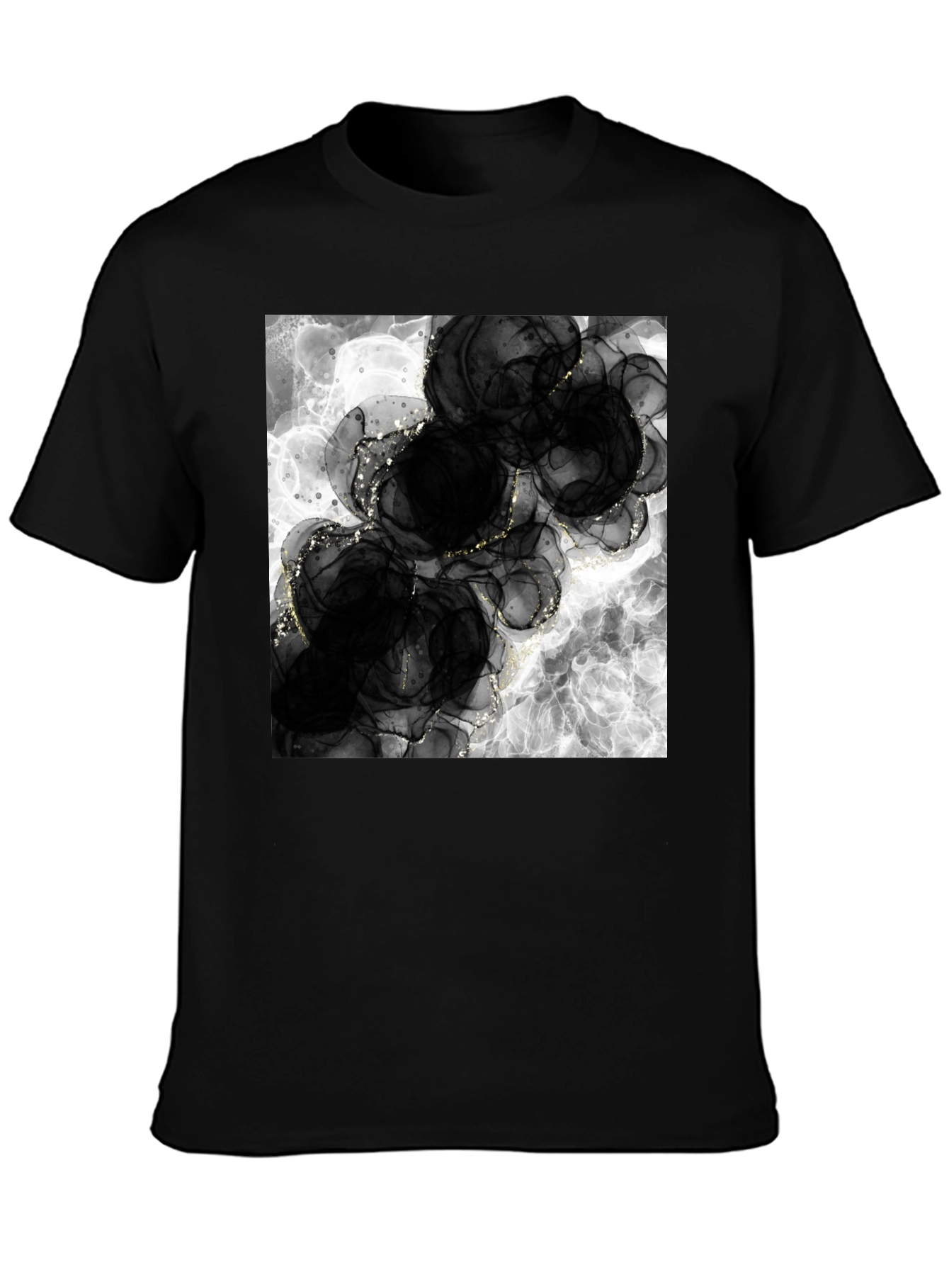 Abstract Black Floral T-Shirt
