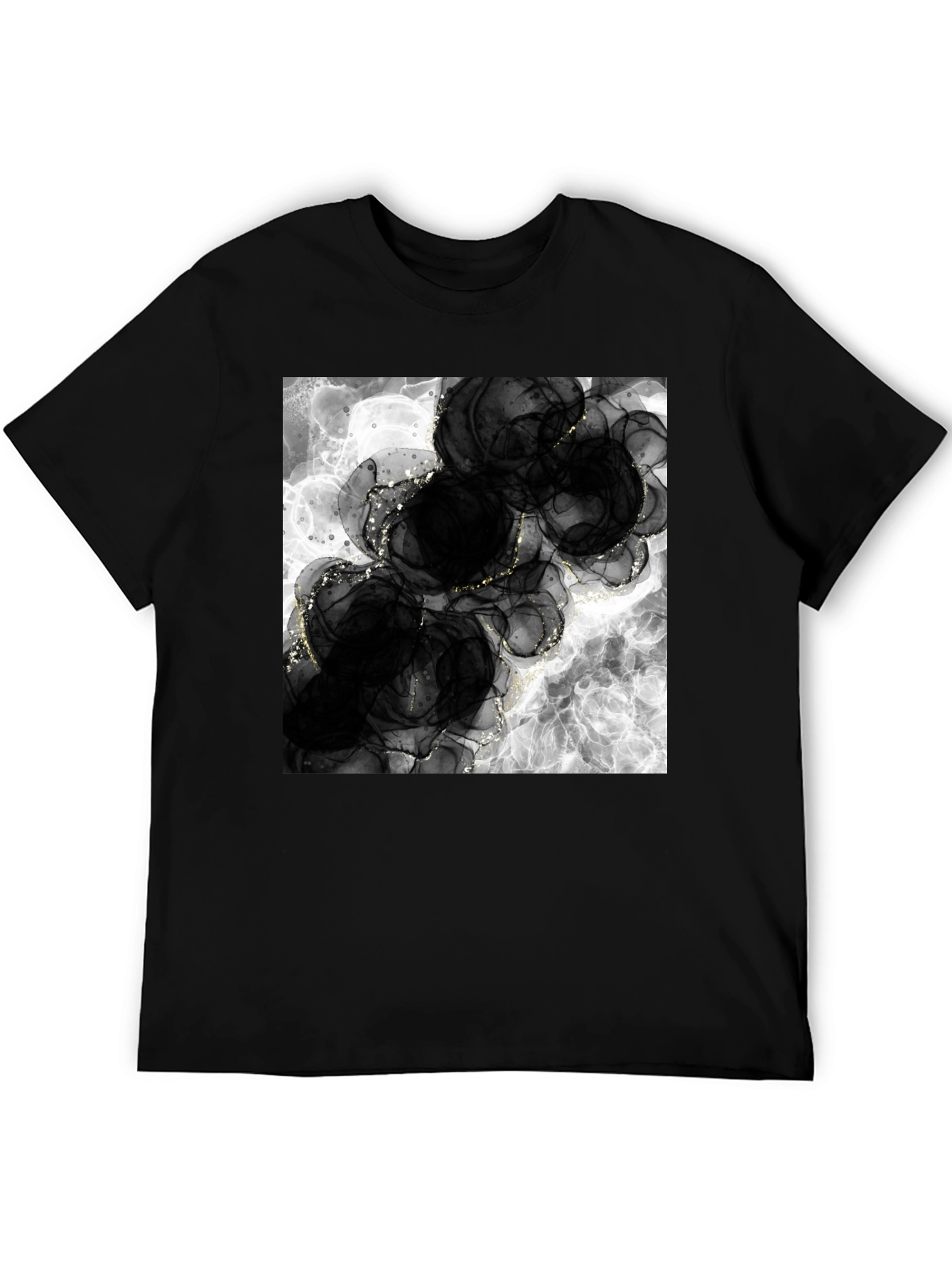 Abstract Black Floral T-Shirt