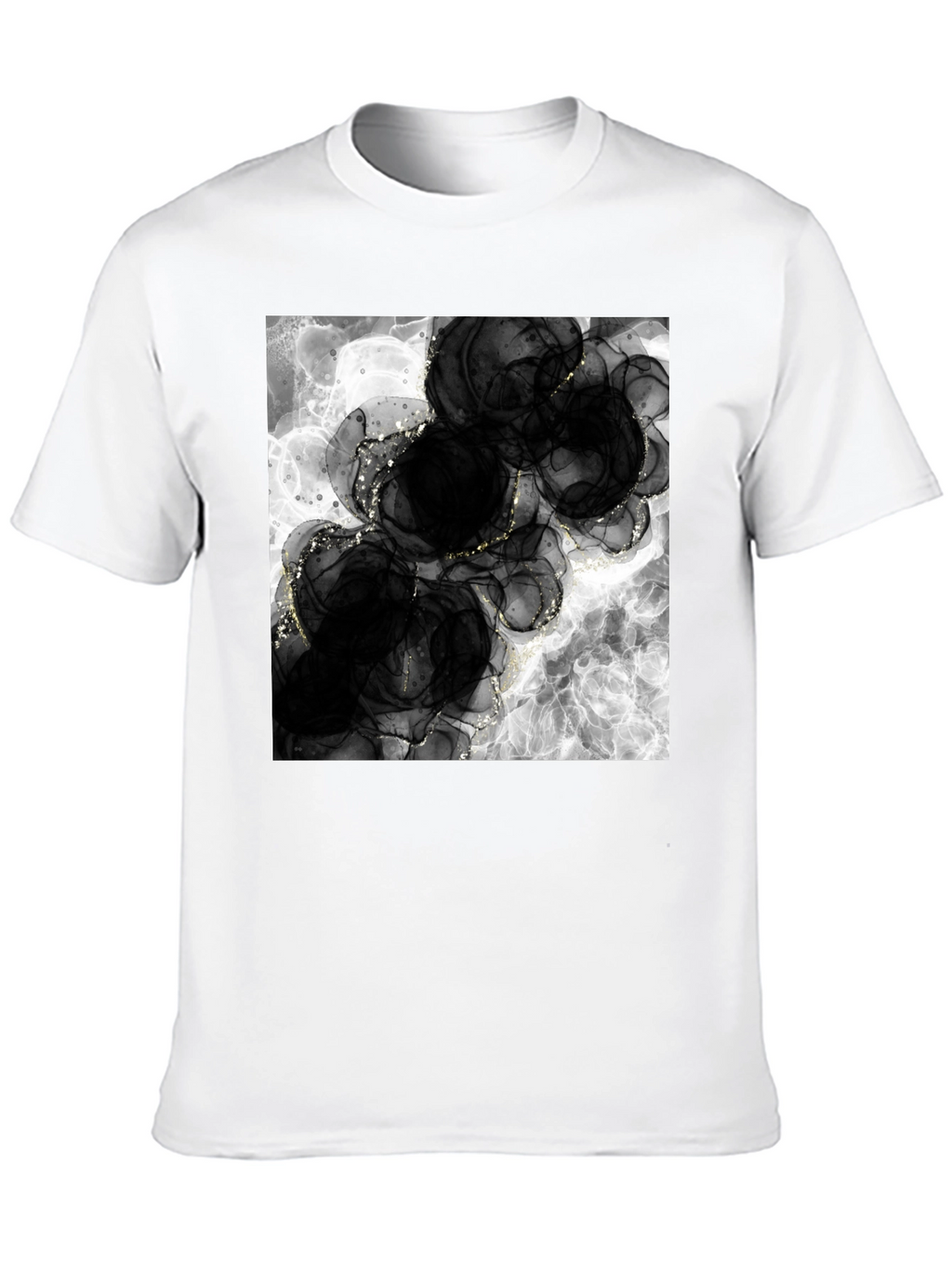 Abstract Black Floral T-Shirt