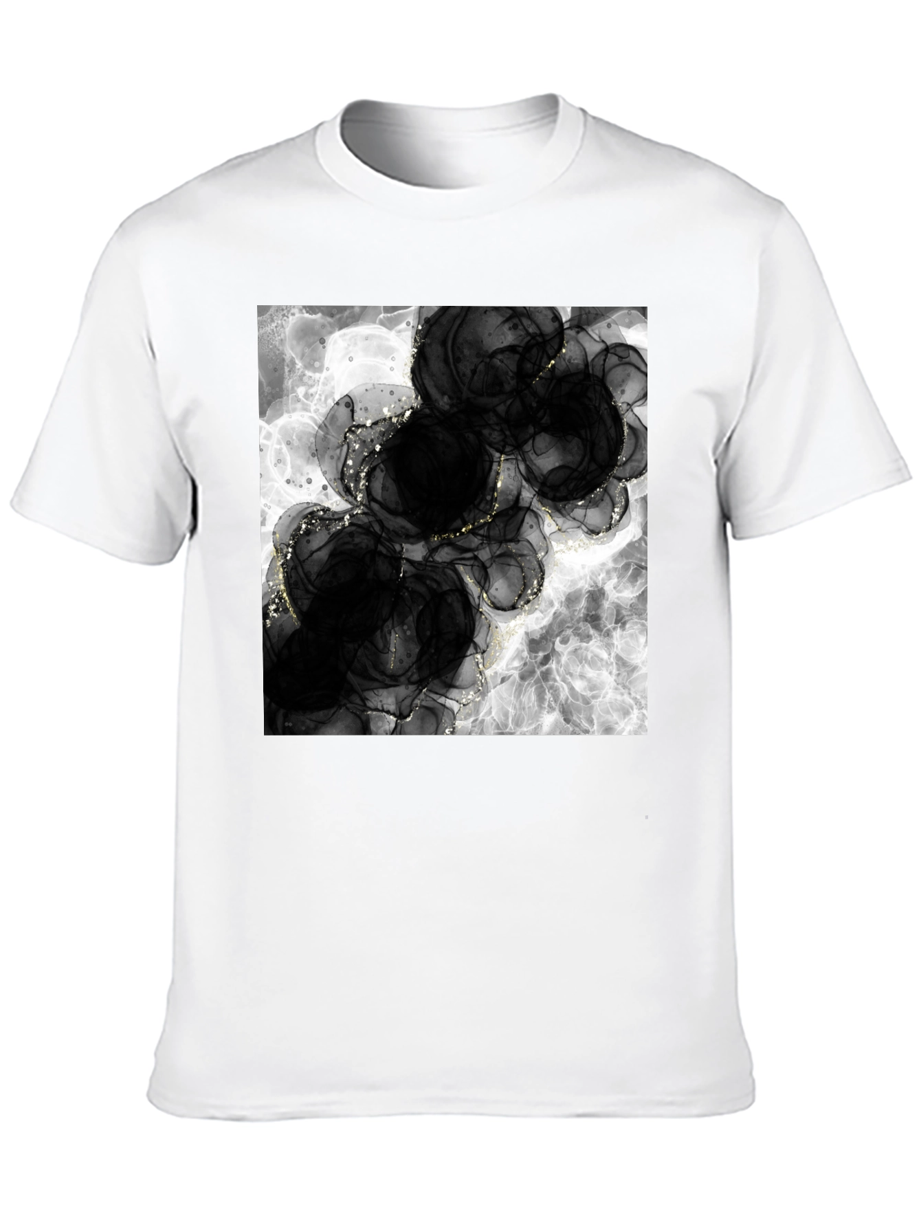 Abstract Black Floral T-Shirt