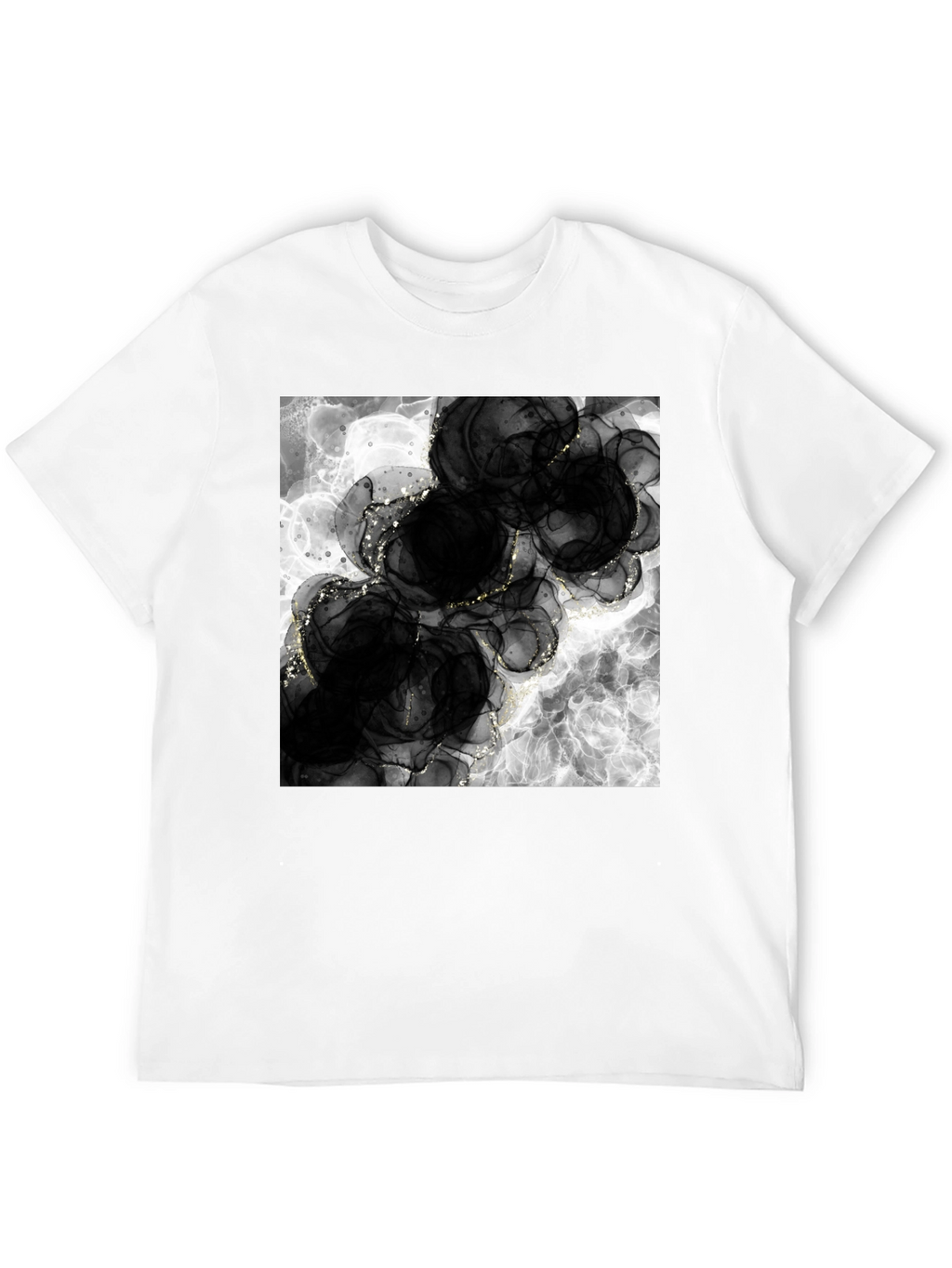 Abstract Black Floral T-Shirt
