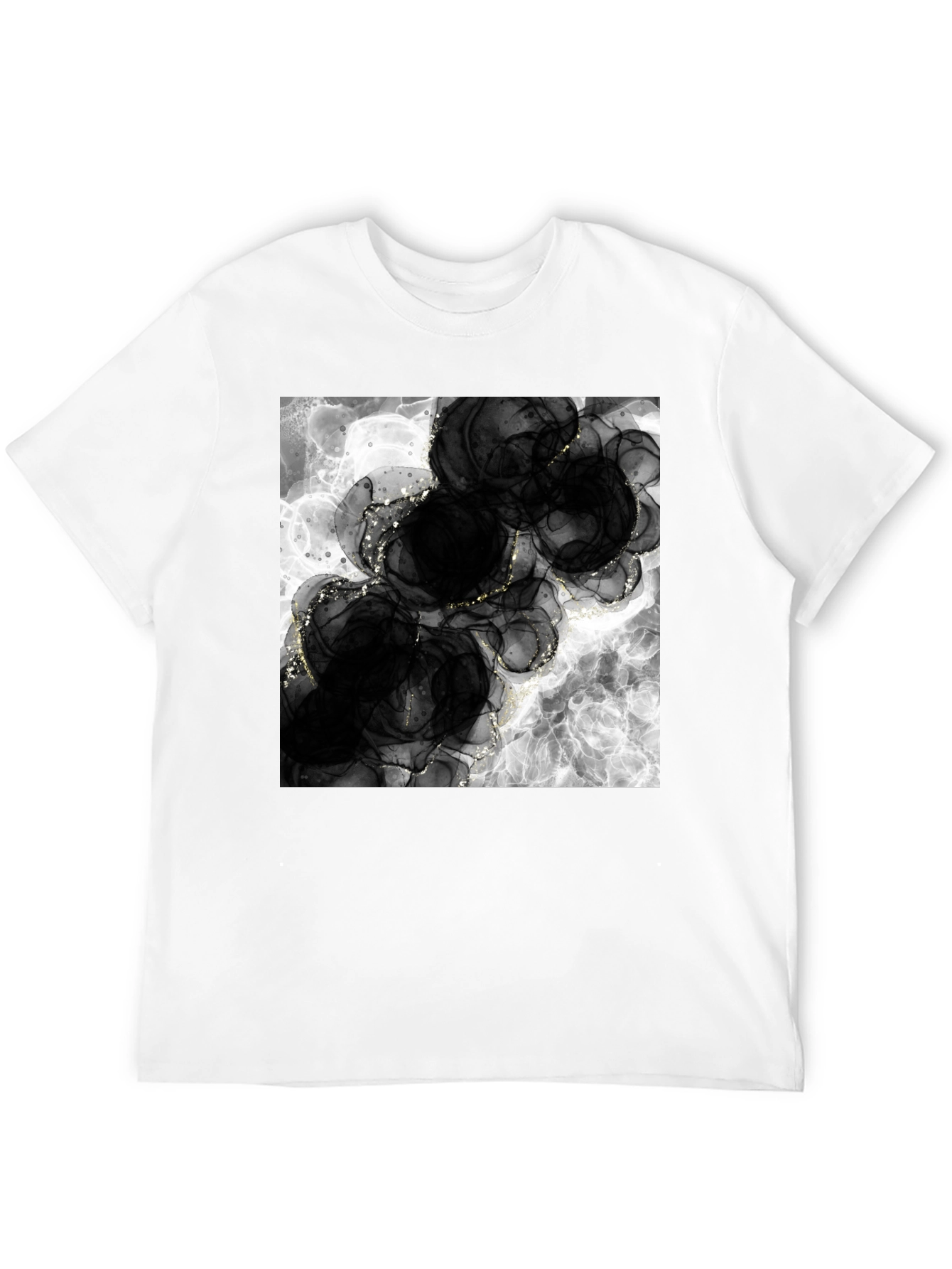 Abstract Black Floral T-Shirt