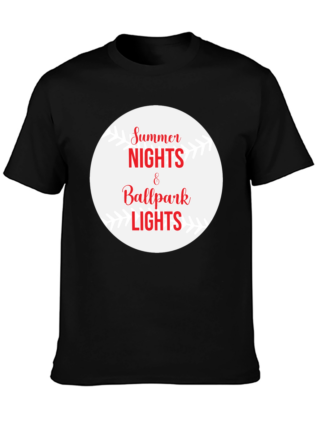 Summer Nights Ballpark Lights Graphic Tee