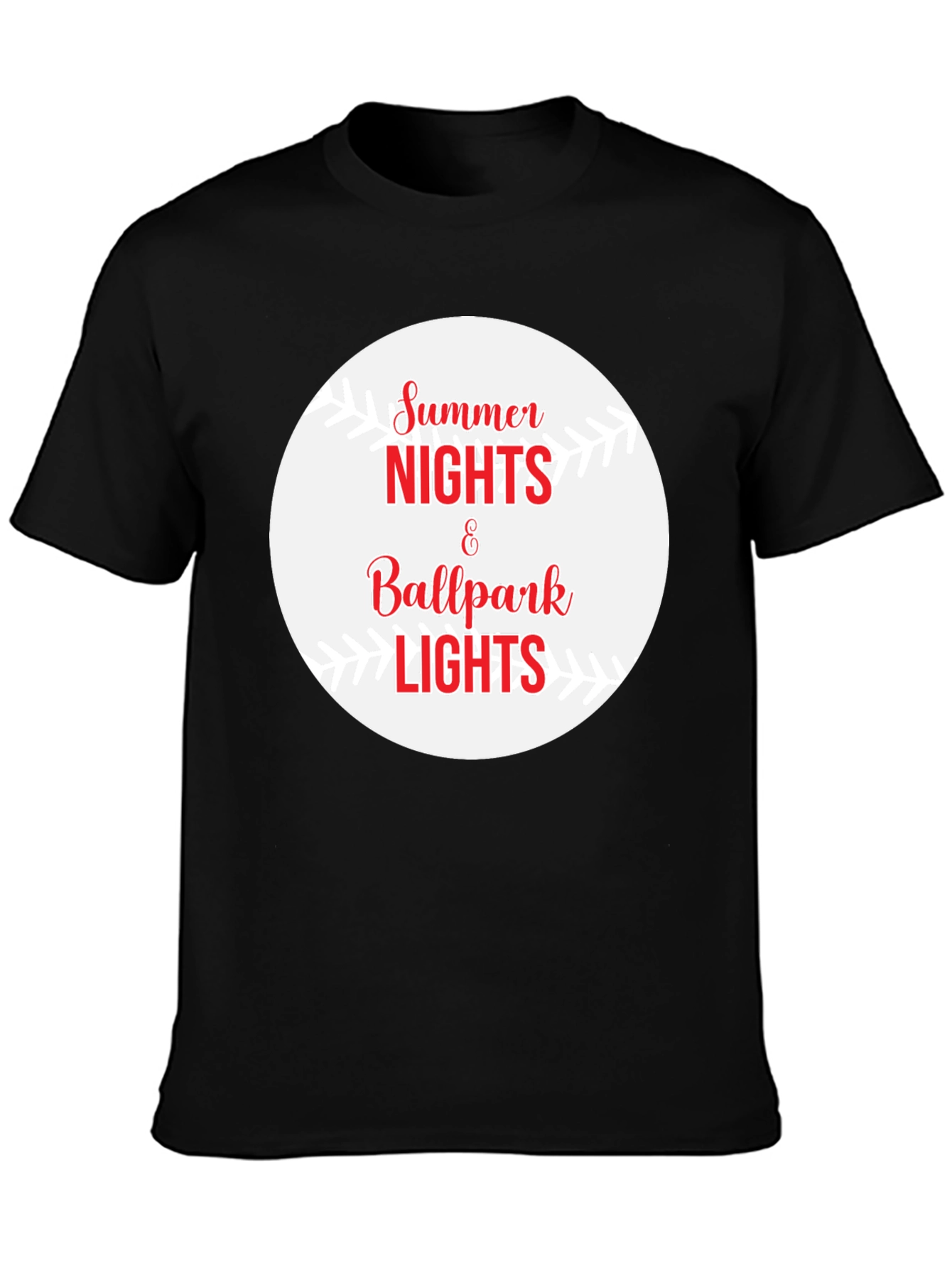 Summer Nights Ballpark Lights Graphic Tee