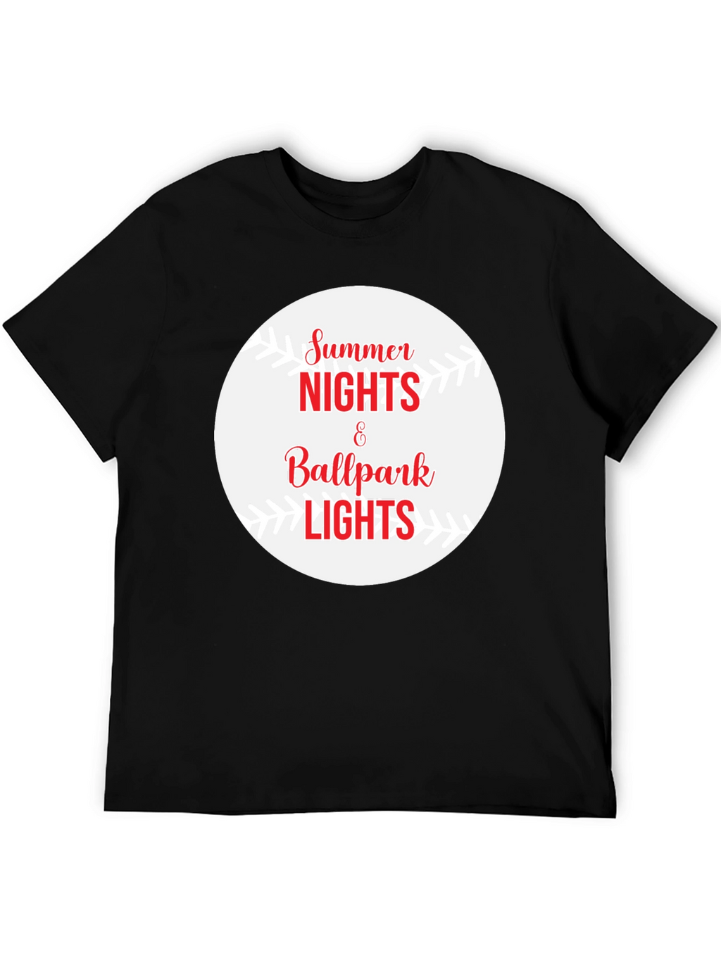 Summer Nights Ballpark Lights Graphic Tee