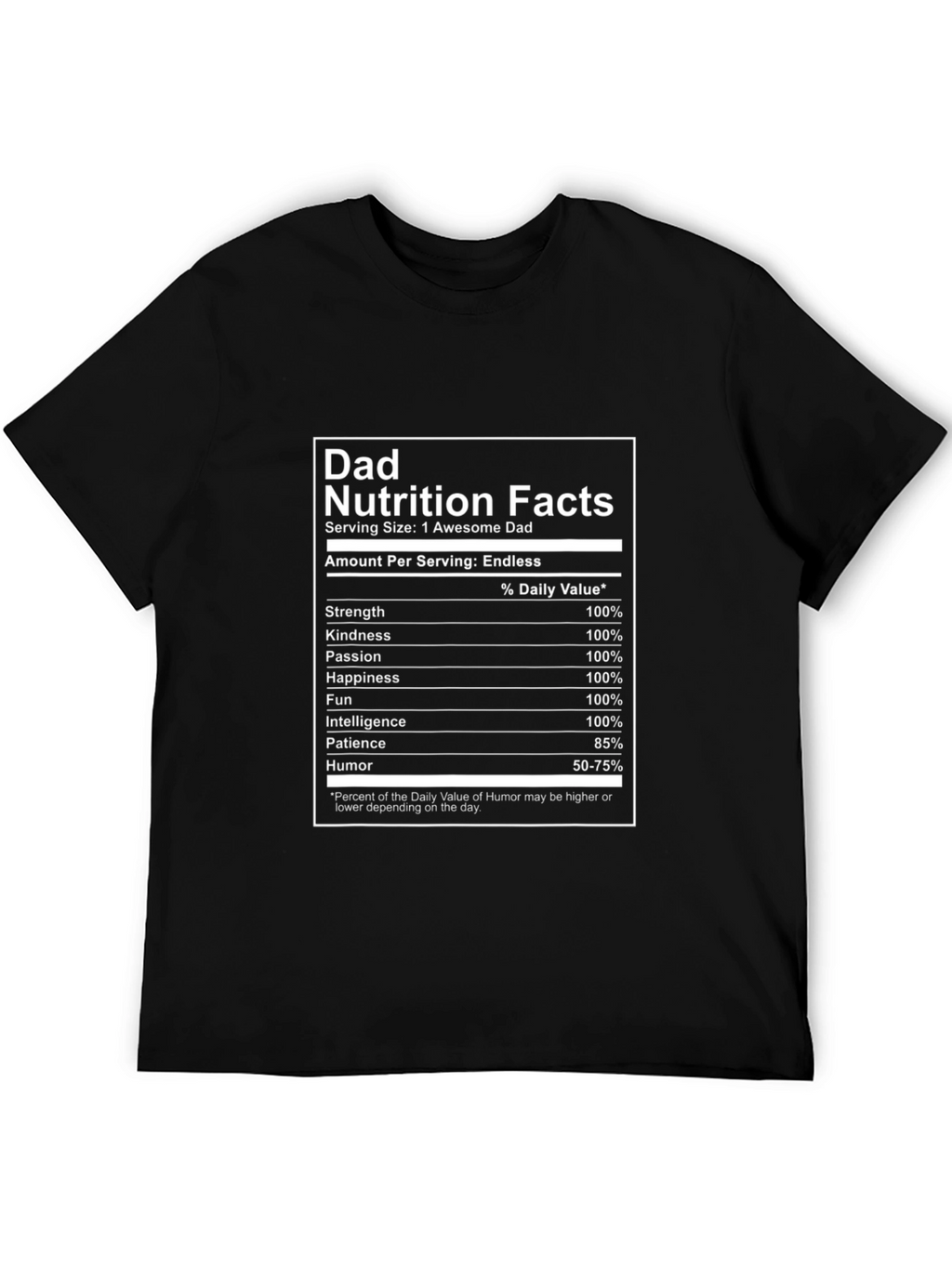 Awesome Dad Nutrition Facts Graphic T-Shirt