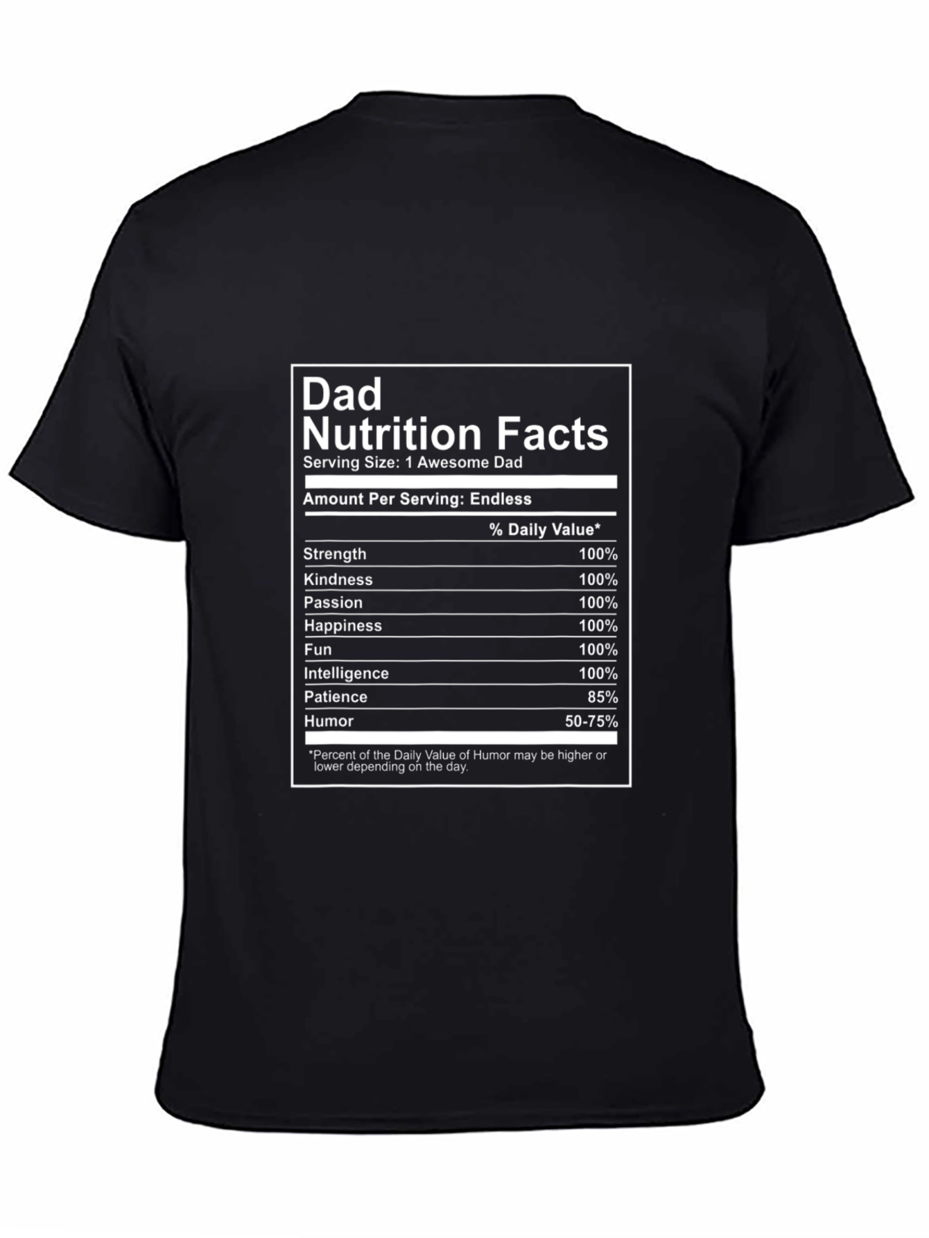 Awesome Dad Nutrition Facts Graphic T-Shirt