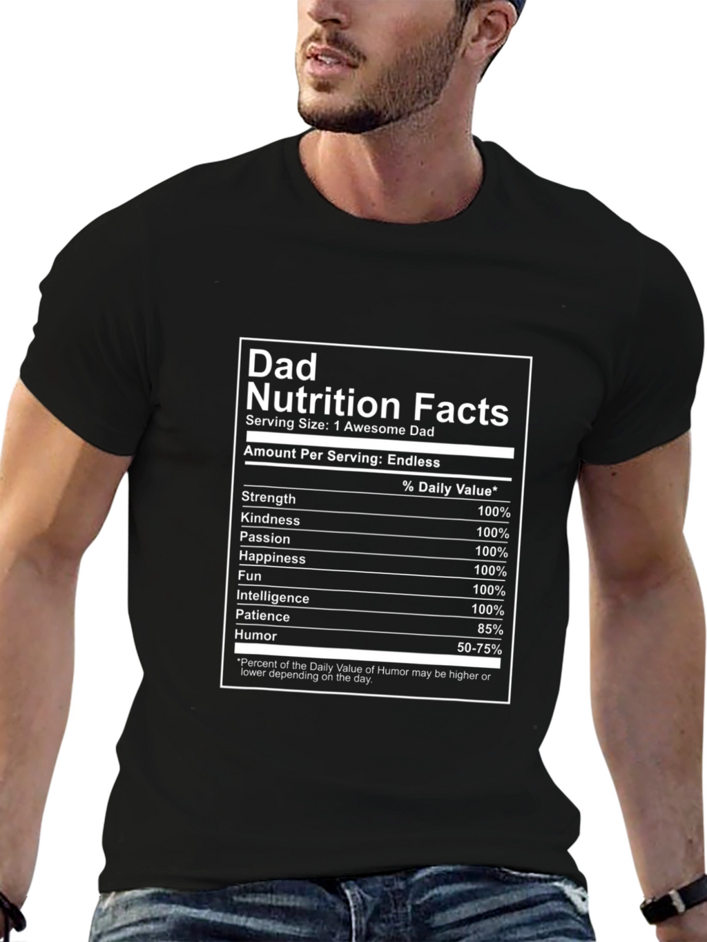 Awesome Dad Nutrition Facts Graphic T-Shirt