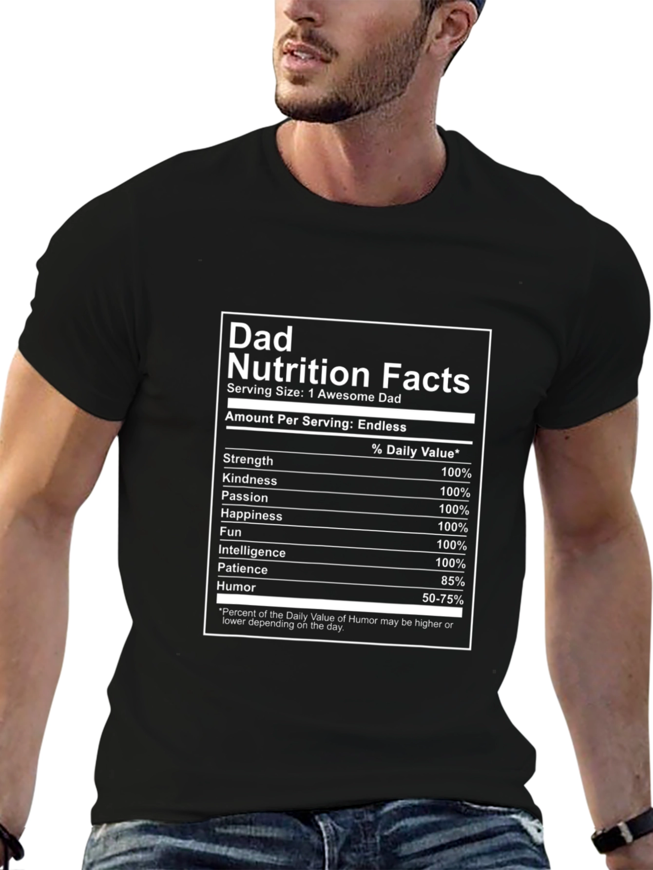 Awesome Dad Nutrition Facts Graphic T-Shirt