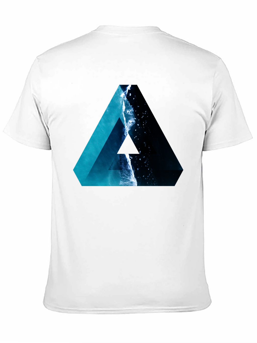Ocean Wave Triangle Graphic Black T-Shirt