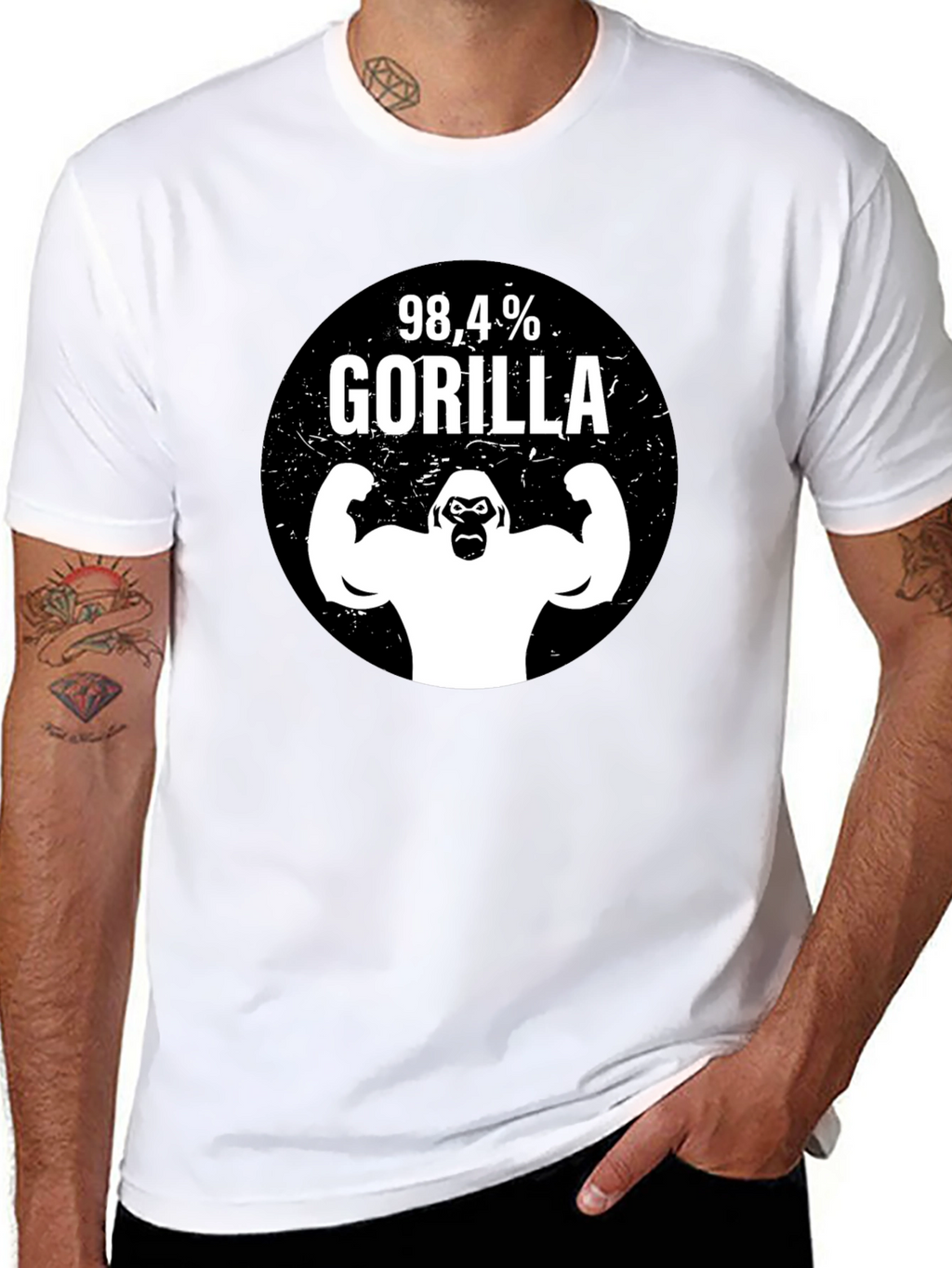 98.4% Gorilla Graphic T-Shirt - Black