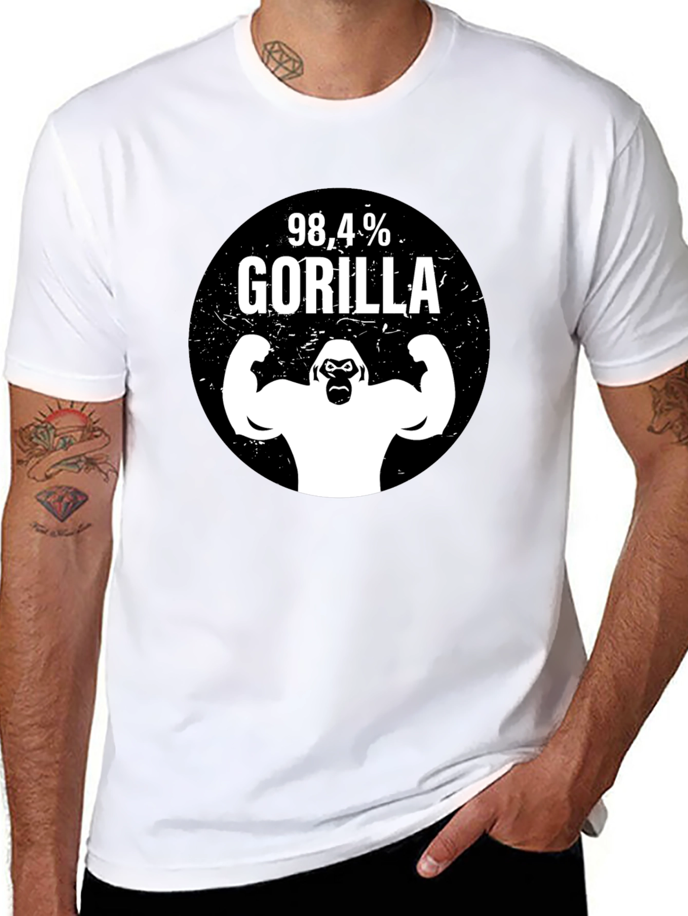 98.4% Gorilla Graphic T-Shirt - Black