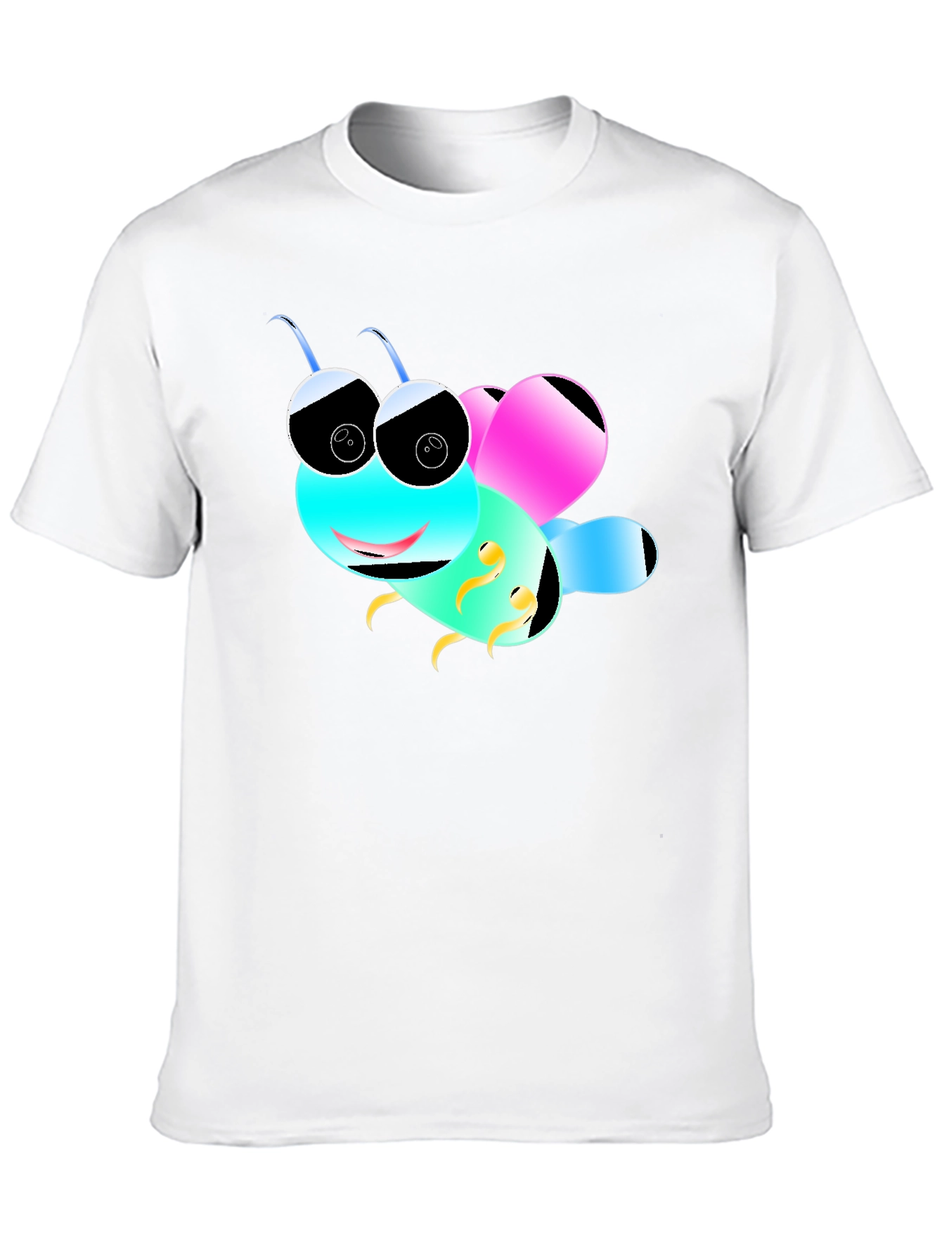 Cartoon Bee Black T-Shirt