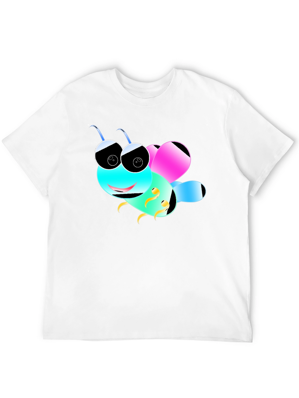 Cartoon Bee Black T-Shirt
