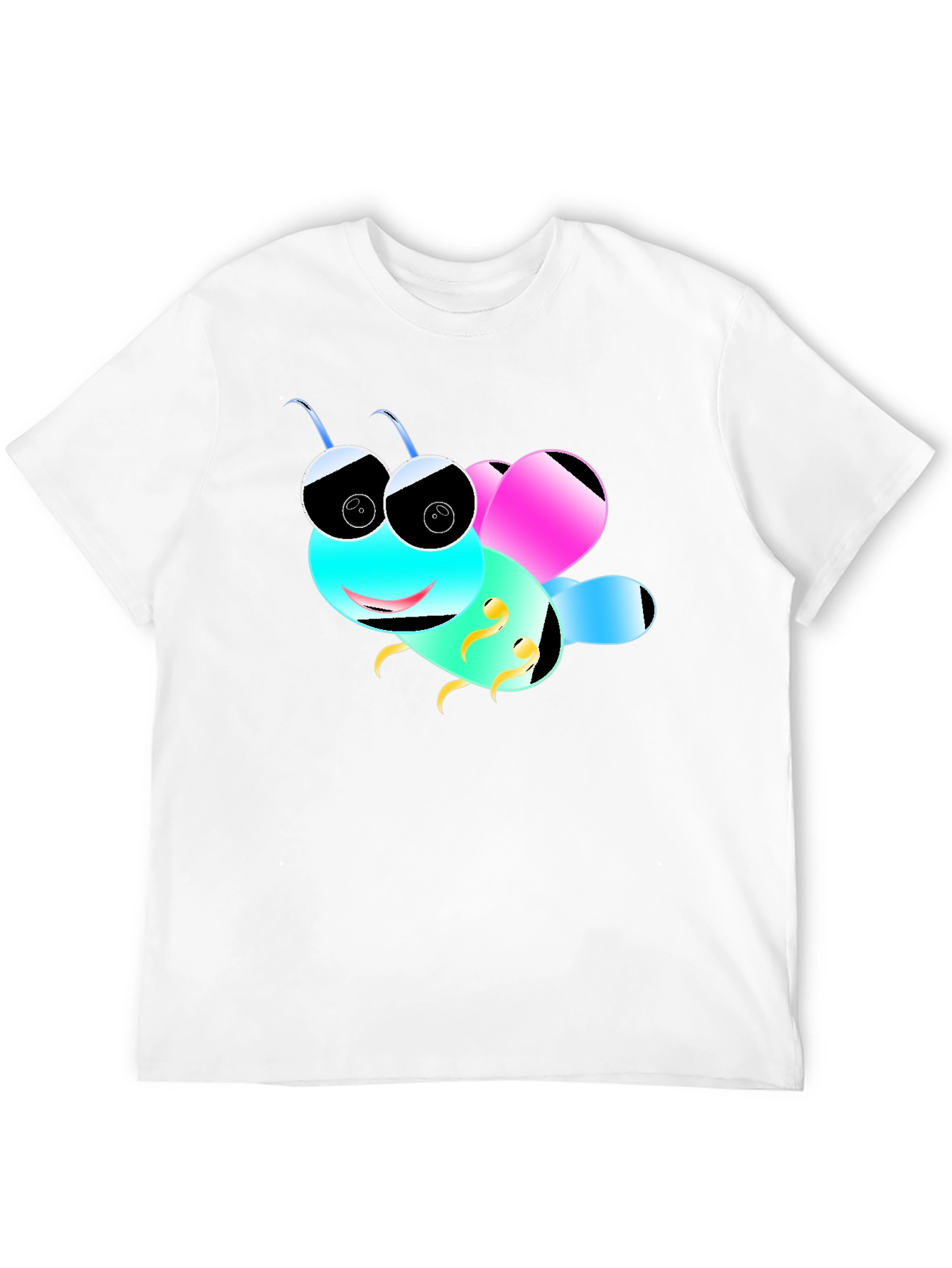 Cartoon Bee Black T-Shirt