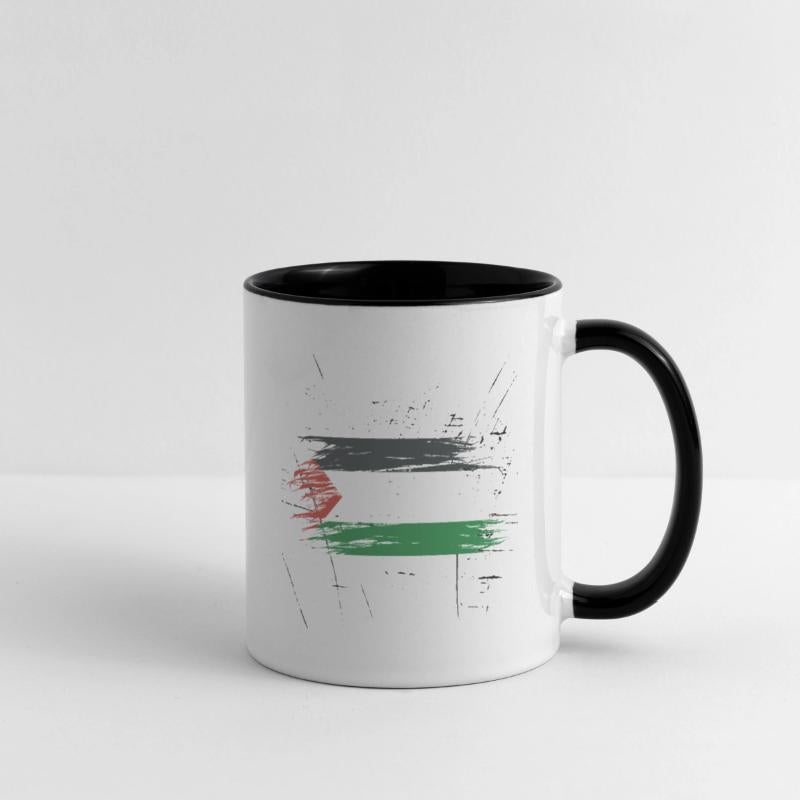Abstract Palestinian Flag Brushstroke Design