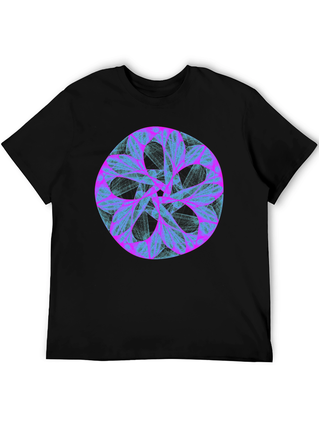 Abstract Mandala Graphic Print Black Tee