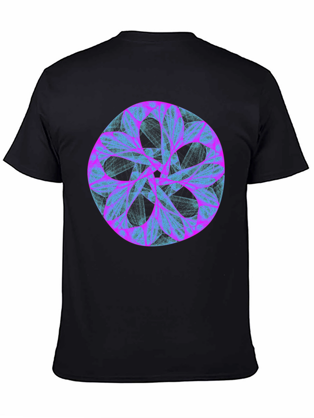 Abstract Mandala Graphic Print Black Tee