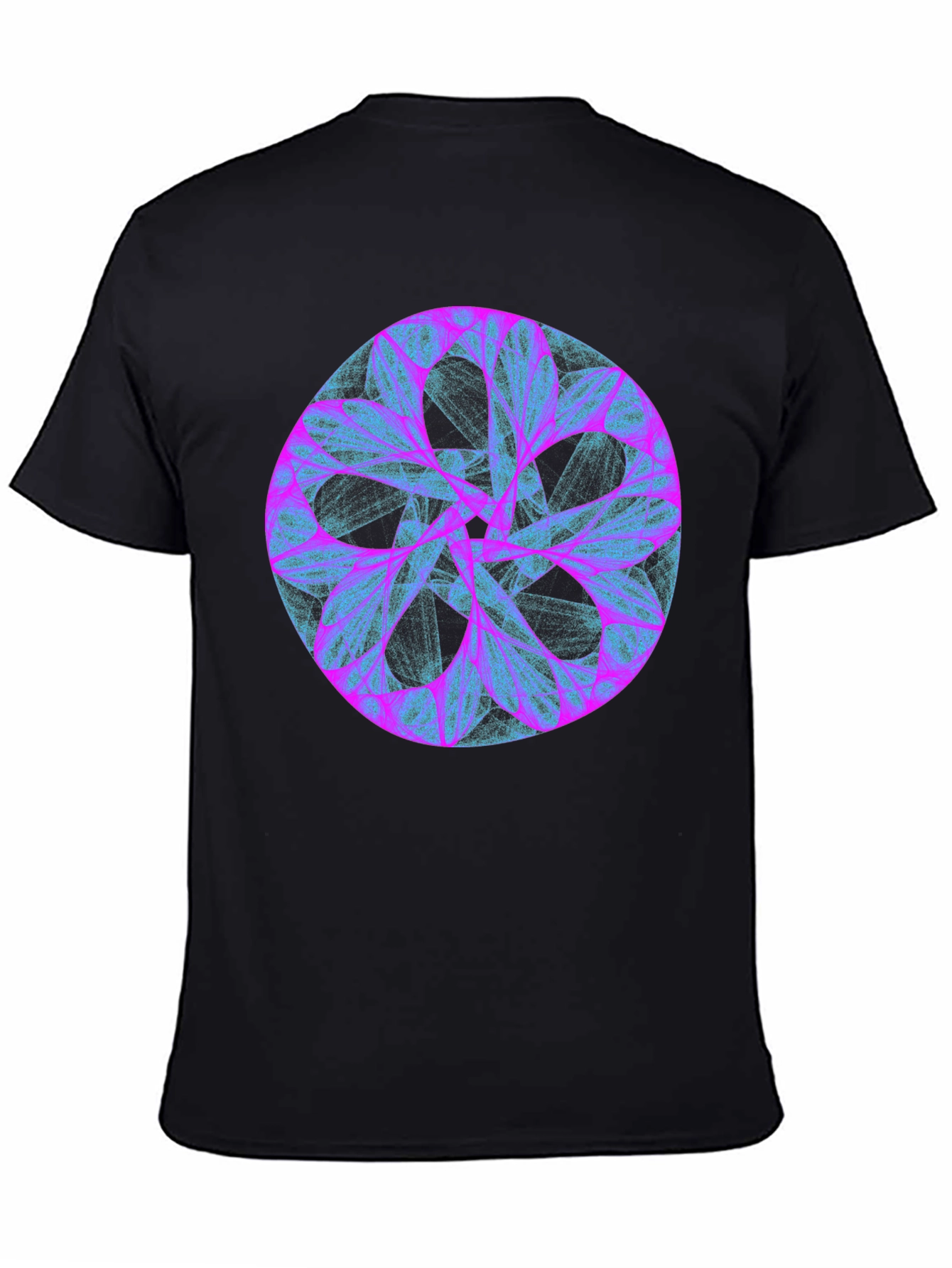 Abstract Mandala Graphic Print Black Tee