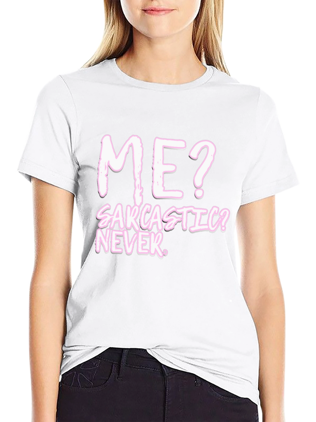 Sarcastic? Never. Black Graphic Tee