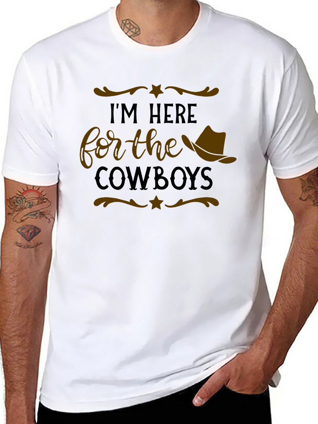 Im Here for the Cowboys Graphic T-Shirt