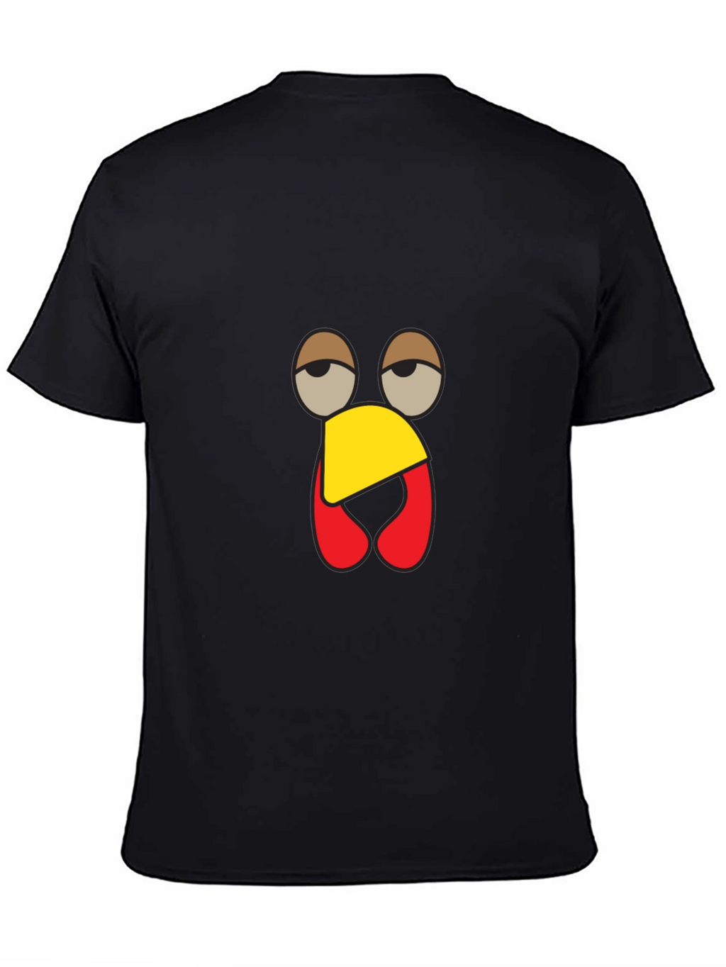 Funny Turkey Face Black T-Shirt