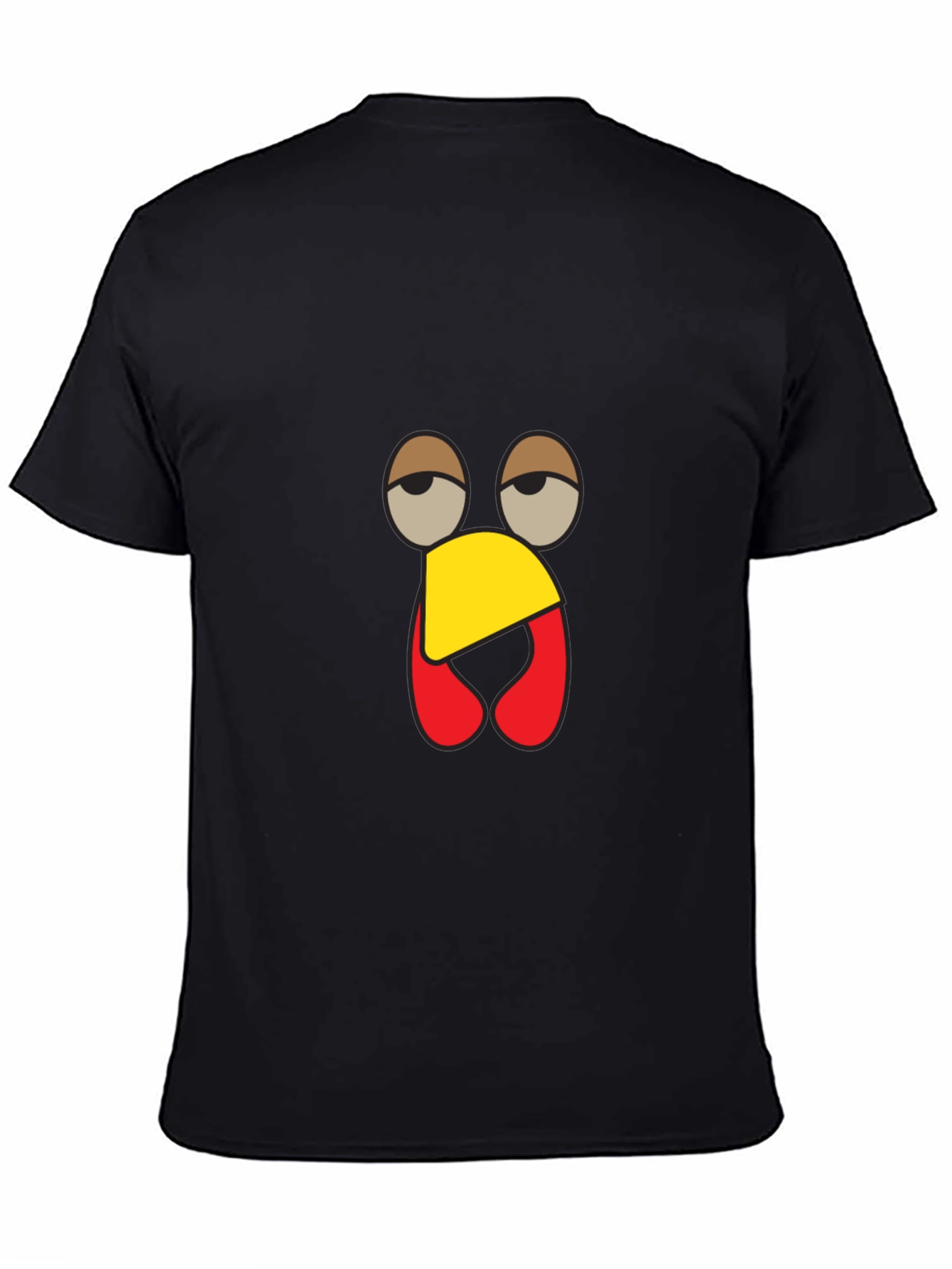 Funny Turkey Face Black T-Shirt
