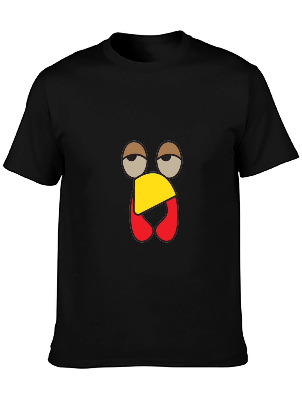Funny Turkey Face Black T-Shirt