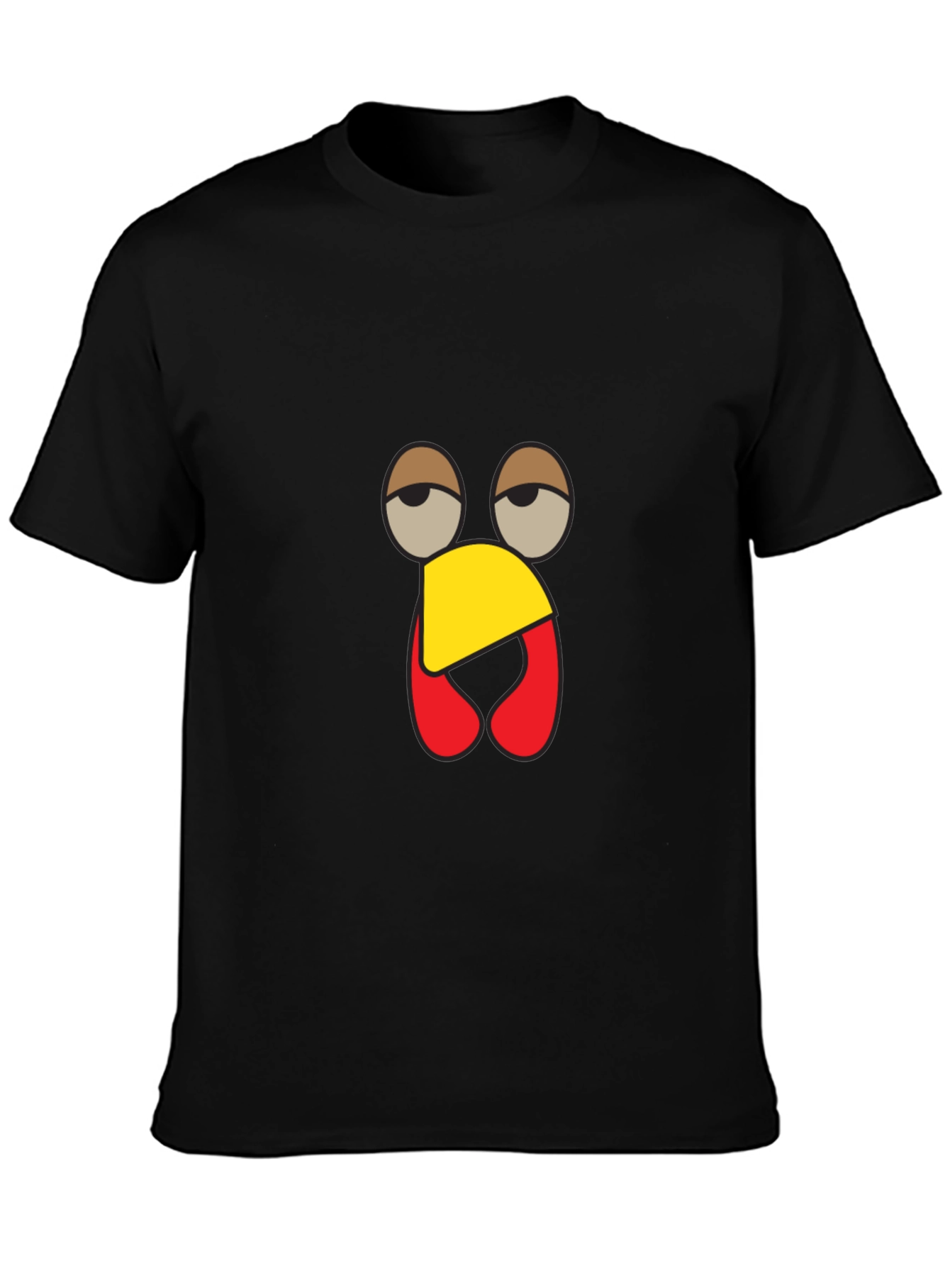 Funny Turkey Face Black T-Shirt