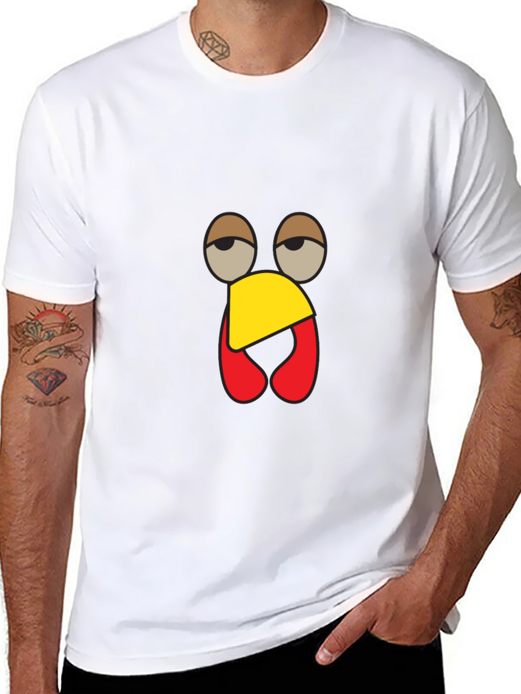 Funny Turkey Face Black T-Shirt