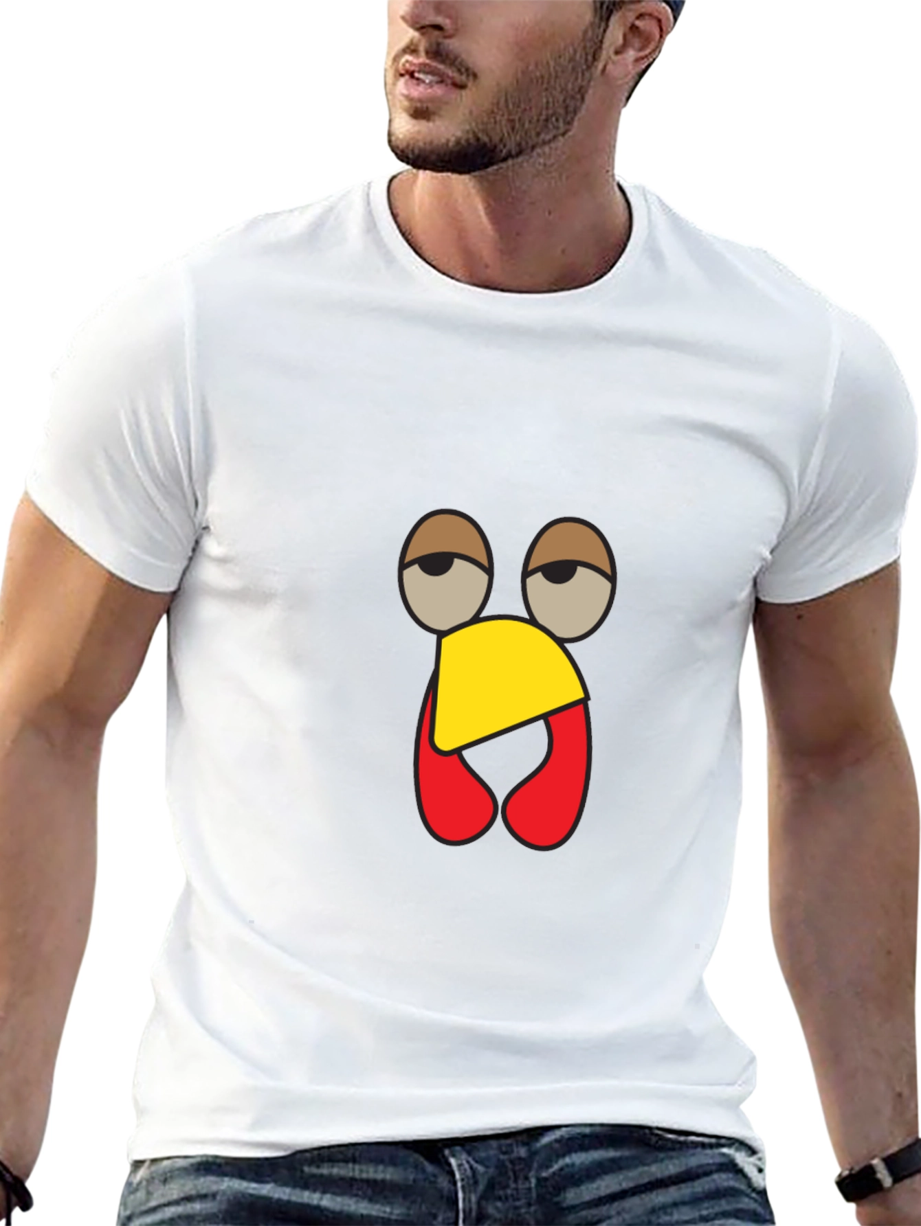 Funny Turkey Face Black T-Shirt