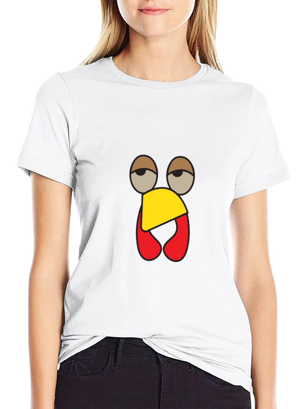 Funny Turkey Face Black T-Shirt