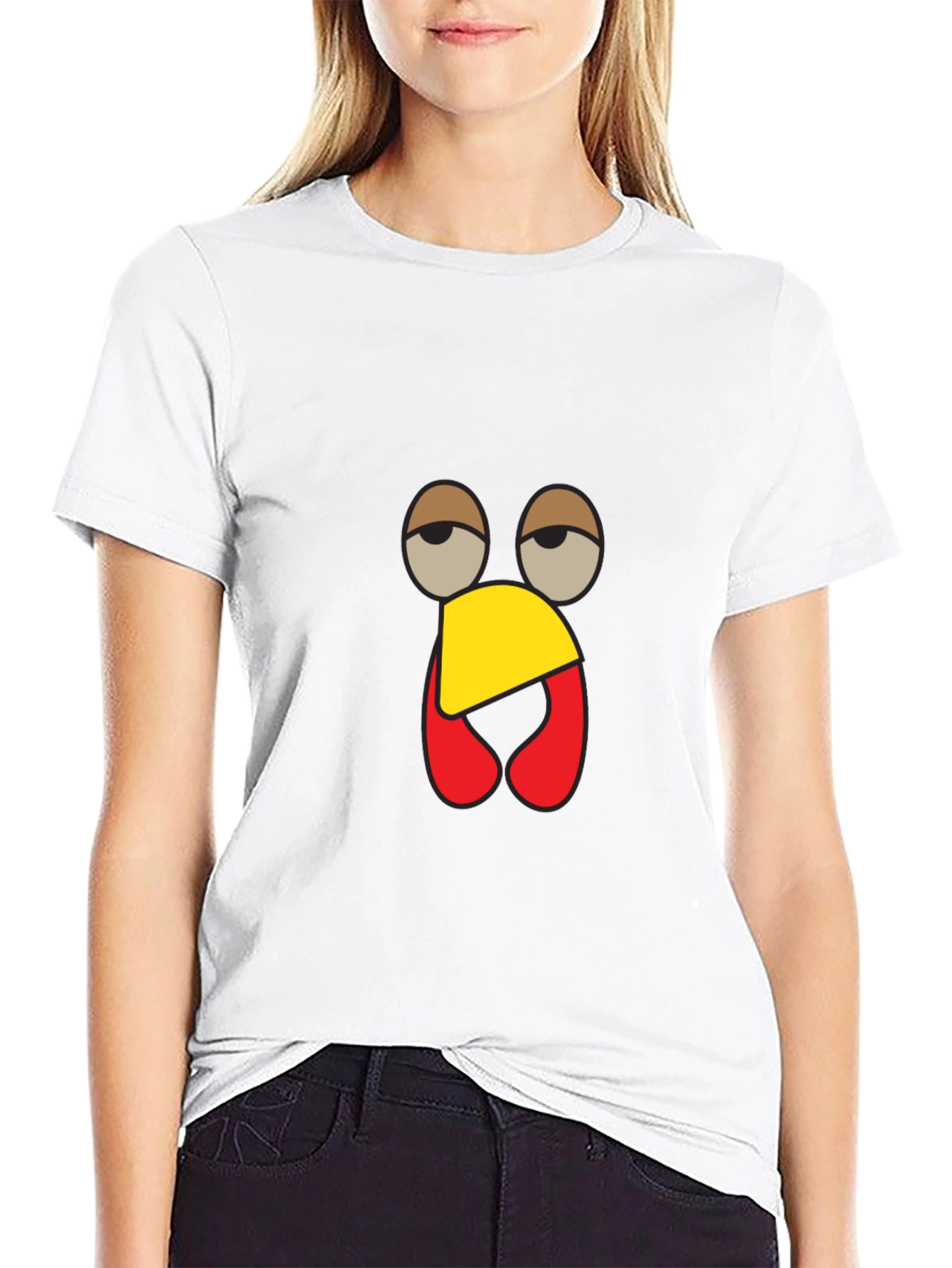 Funny Turkey Face Black T-Shirt
