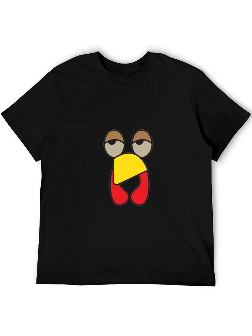Funny Turkey Face Black T-Shirt