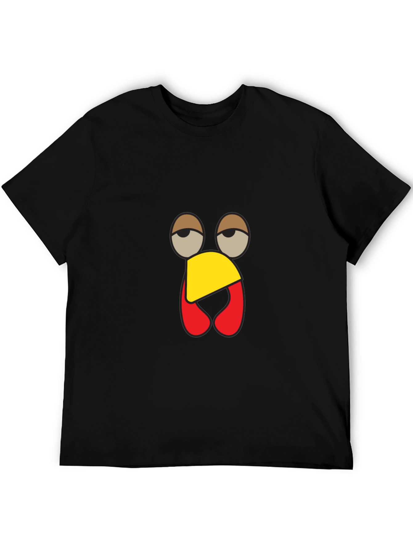 Funny Turkey Face Black T-Shirt