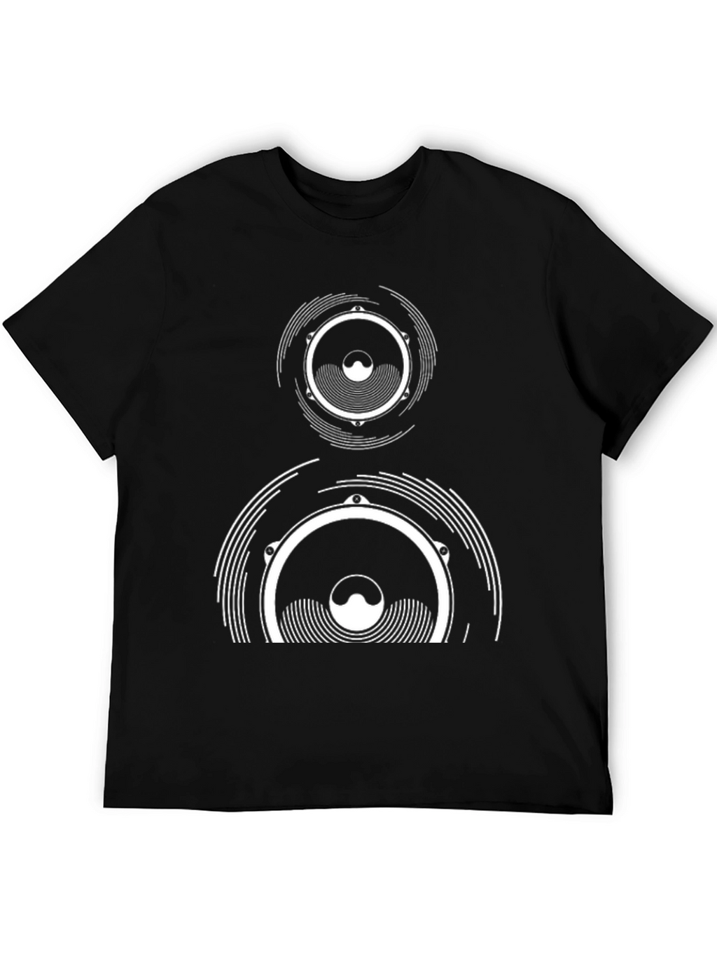 Speaker Graphic Tee - Black Cotton T-Shirt