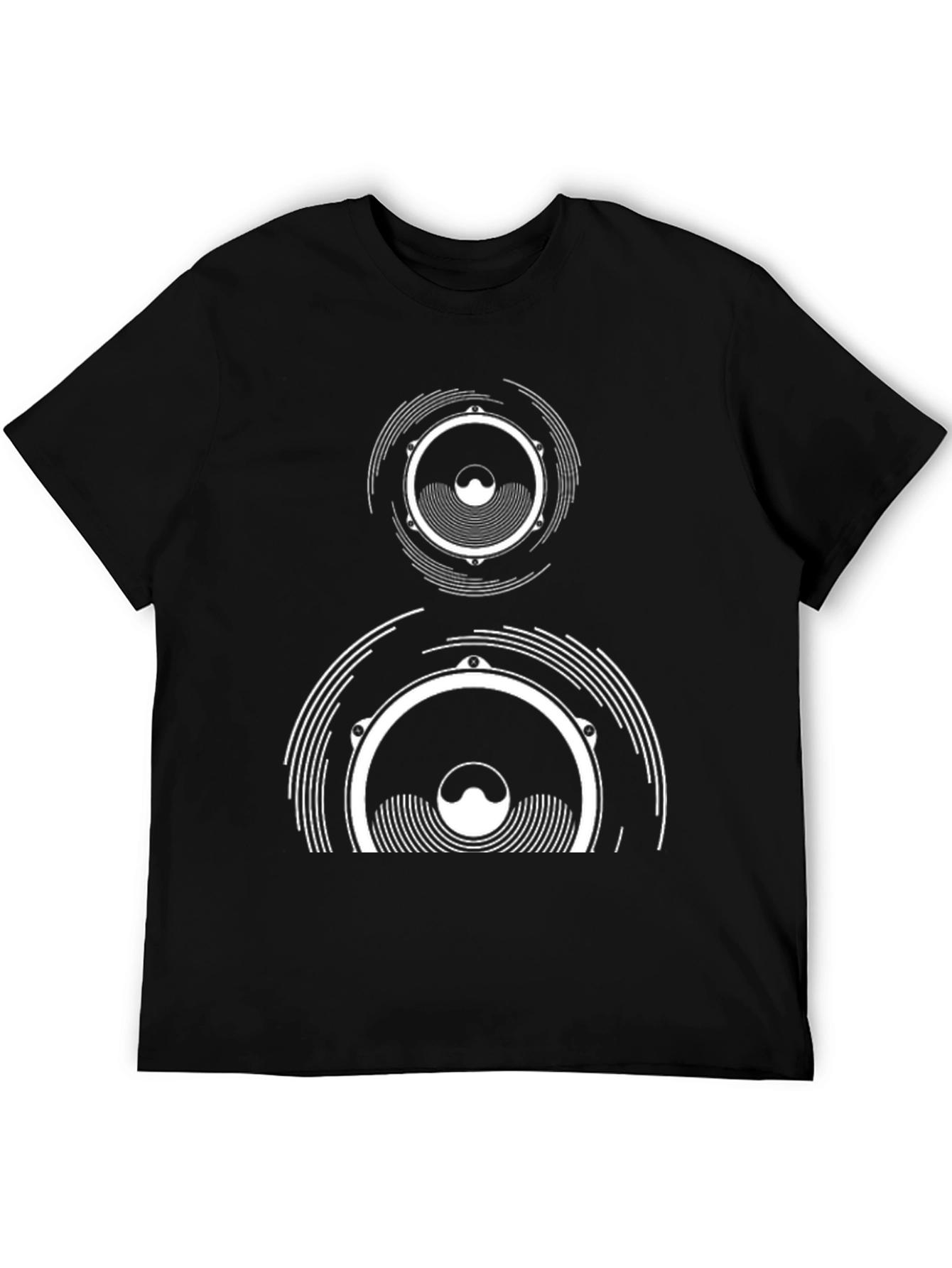 Speaker Graphic Tee - Black Cotton T-Shirt