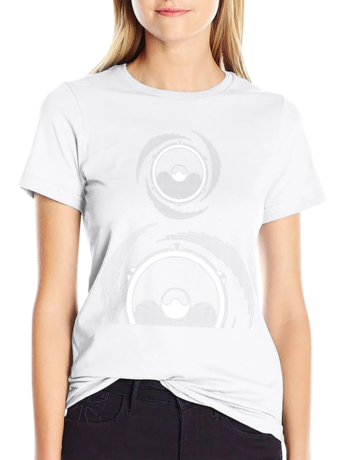 Speaker Graphic Tee - Black Cotton T-Shirt