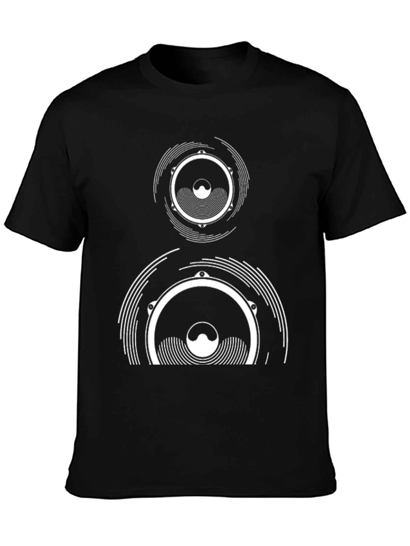 Speaker Graphic Tee - Black Cotton T-Shirt