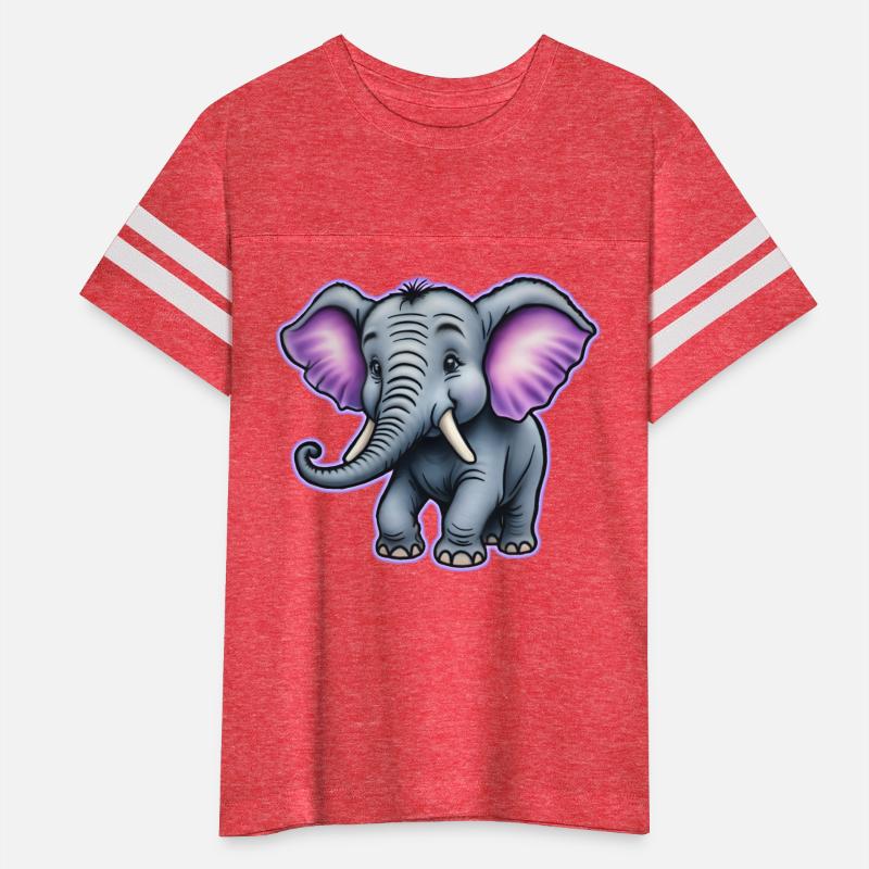 AI Airbrushed Purple & Gray Elephant Cartoon