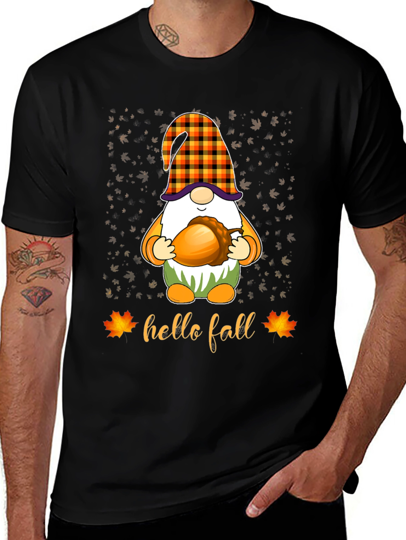 Hello Fall Gnome T-Shirt - Autumn Apparel