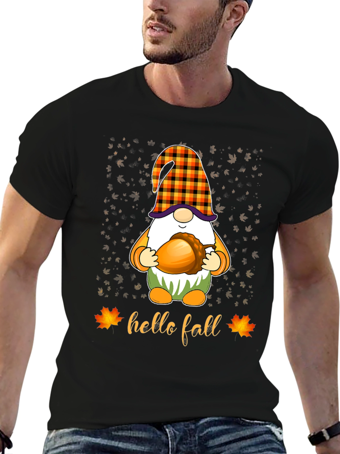 Hello Fall Gnome T-Shirt - Autumn Apparel