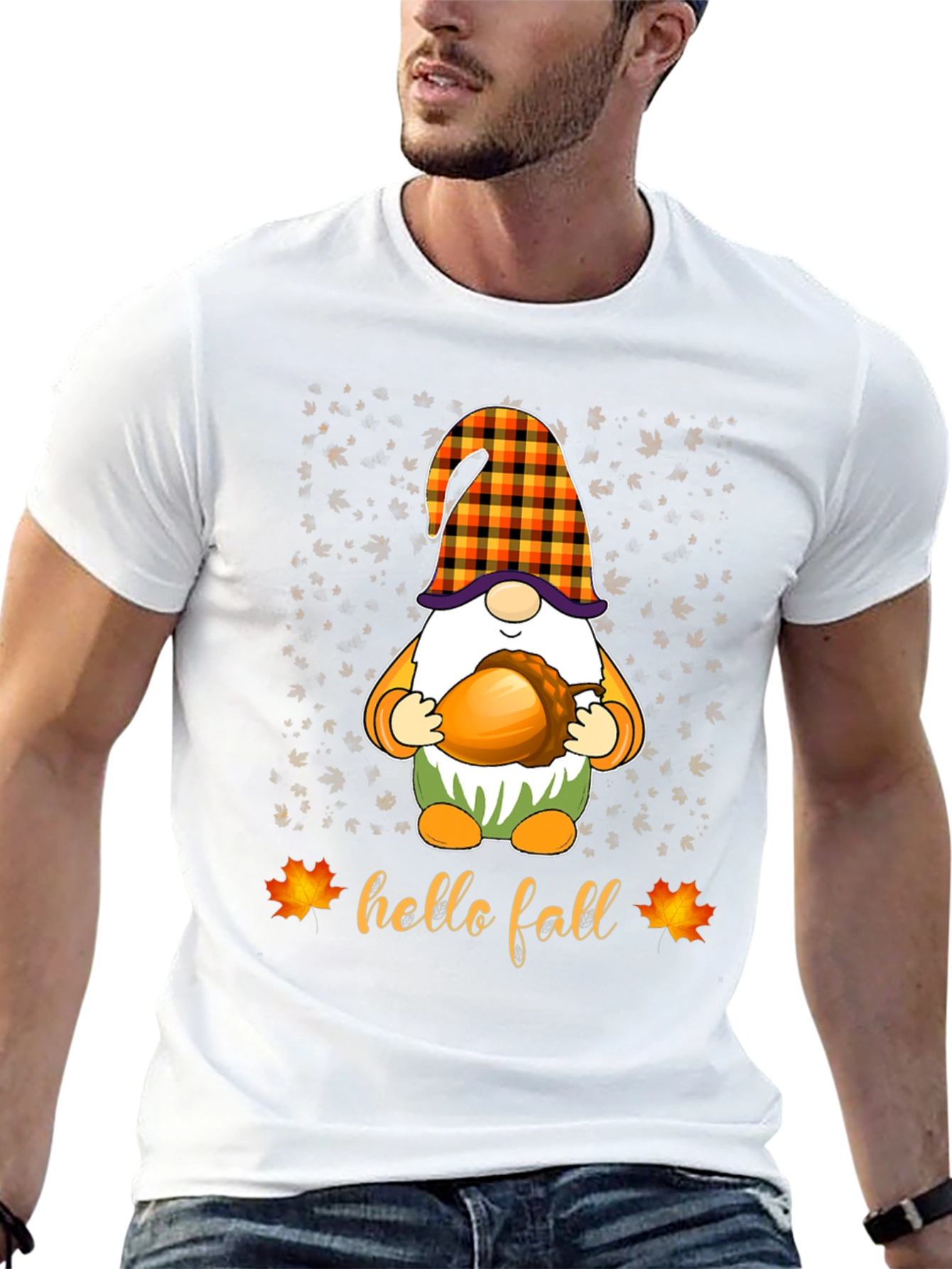 Hello Fall Gnome T-Shirt - Autumn Apparel