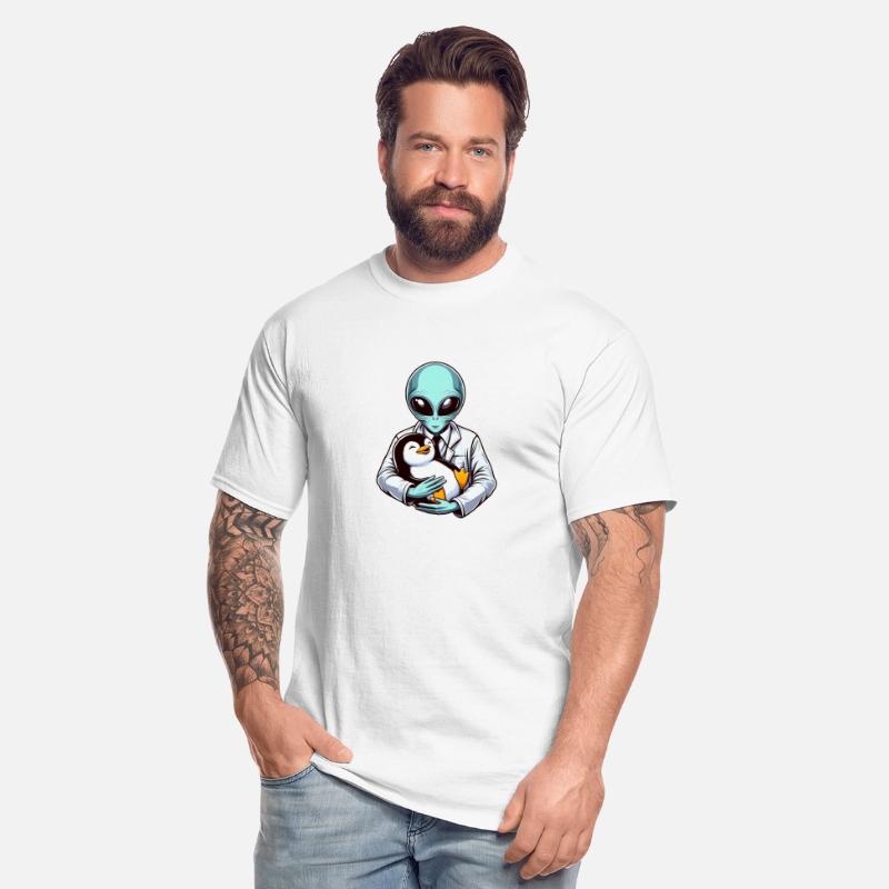 Alien Embracing Penguin