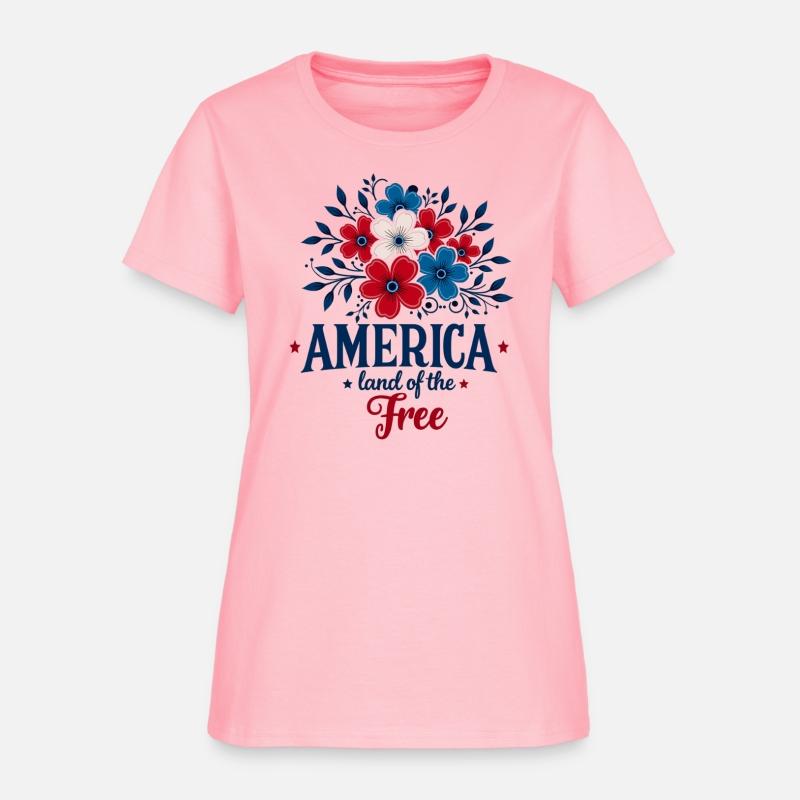 America Land of the Free – Red White & Blue Floral