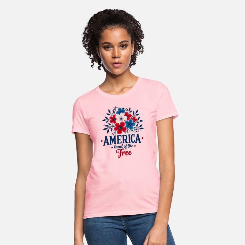 America Land of the Free – Red White & Blue Floral