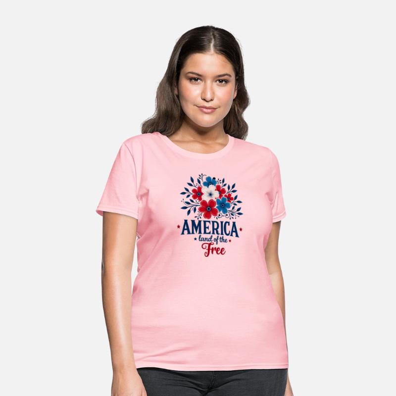 America Land of the Free – Red White & Blue Floral