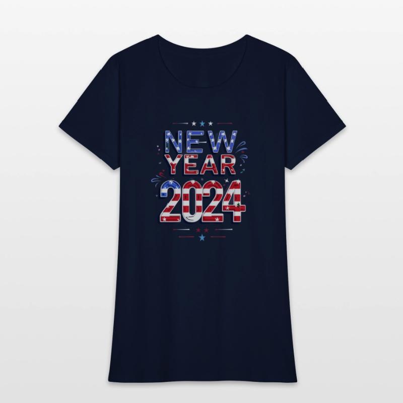 American Flag new year 2024